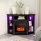 Costway Fireplace TV Stand with Led Lights & 18'' Electric Fireplace for Tvs up to 50'' Gray/Brown/Black/White